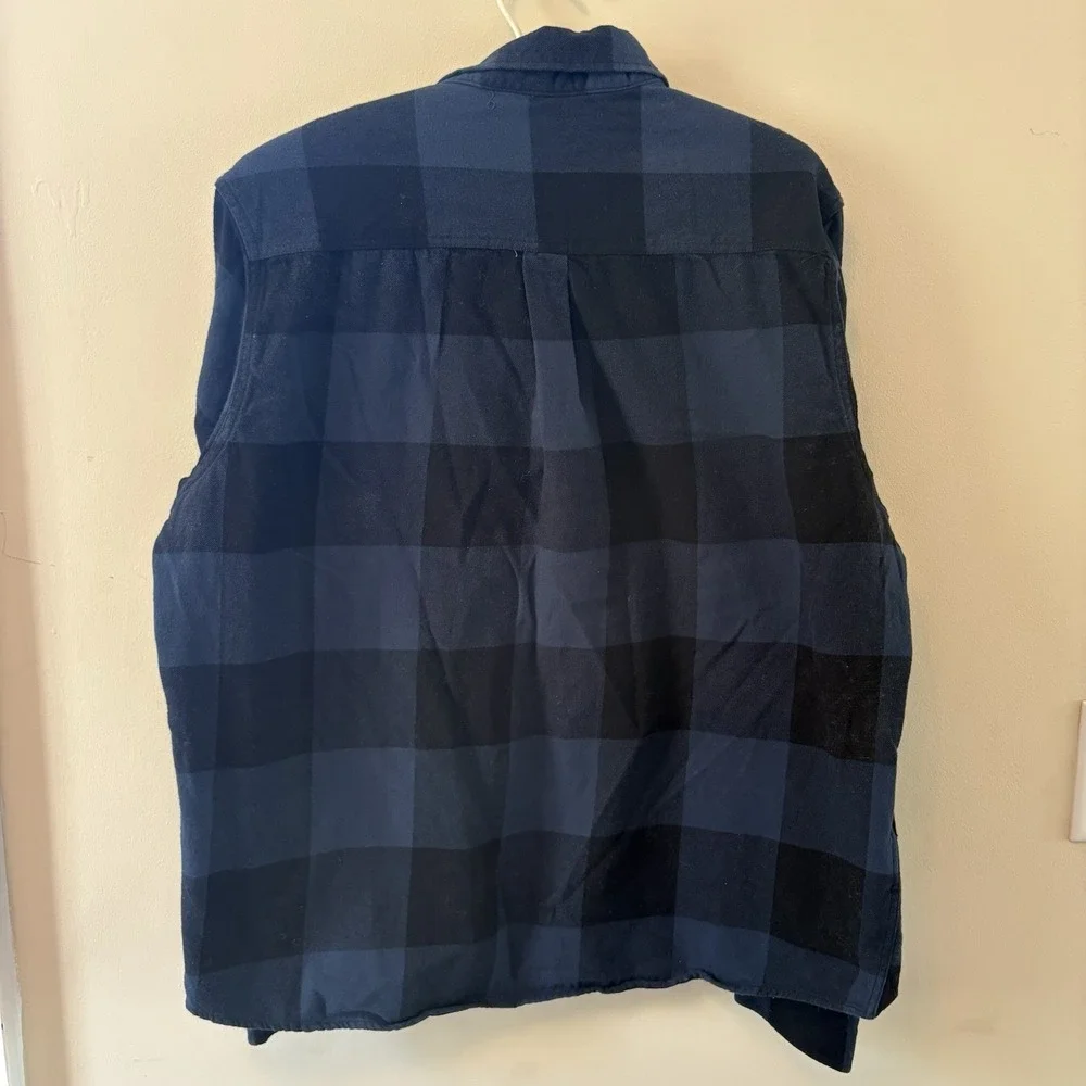 Eddie Bauer Men's Plaid‎ Flannel Button Up Shirt Green Blue XL 100% Cotton